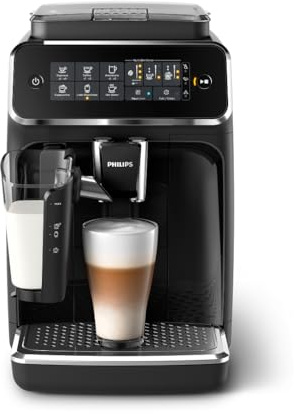 Philips 3200 Series Fully Automatic Espresso Machine, LatteGo Milk Frother, 5 Coffee Varieties, Intuitive Touch Display, 100% Ceramic Grinder, AquaClean Filter, My Coffee Choice, Black (EP3241/54)