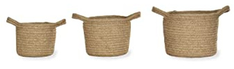Garden Trading Set of 3 Woven Plant Pots Crafted in Jute | Indoor Use Only