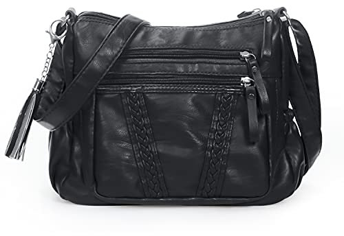 Handtaschen Damen Umhängetasche Damen PU Leder Weiche Schultertasche Handtasche Für Damen Mit Mehreren Taschen Crossbody Bag Damen Leder Handtasche Damen Klein Arbeitstasche Reisetasche Einkaufstasche
