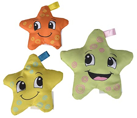 Simba 104010071 - ABC weiche Seesterne, Babyspielzeug, Stoff Sterne mit Styropor gefüllt, 3 Teile, ab 6 Monaten