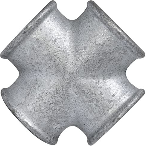 AERZETIX - C64994 - Raccordo uguale femmina a croce 4 vie 1'' per avvitare - in ghisa - finitura zincata - tubo filettato interno idraulico riscaldamento lavori installazione di acqua sanitario