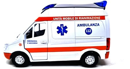 PLAYJOCS GT-8177 Ambulanza italiana Auto in metallo Giocattolo per bambini e collezionisti.
