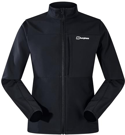 Berghaus Men's Ghlas 3.0 Softshell Jacket | Water and Wind Resistant Softshell Jacket, Black/Black, L
