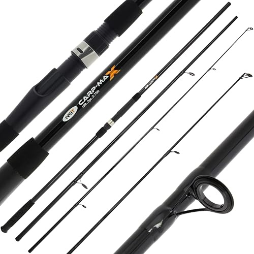 NGT Carp Max 12ft 3pc Carp Rod 2.75lb Test Curve Fishing Tackle Black
