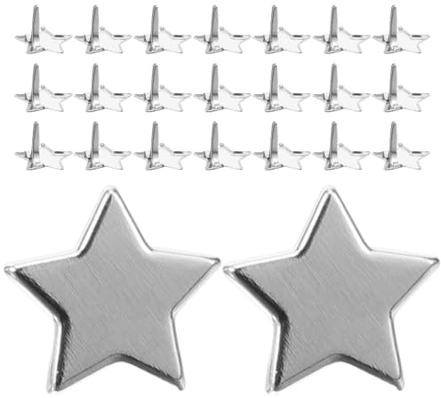 GARVALON 100 Stück Kleiner Brads in Sternform aus Eisen Fein Verarbeitet und Einfach zu Befestigen für Scrapbooking Verzierung und Hochzeitsdekoration