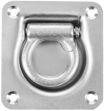 Beavorty 1pieza Anillo D de Amarre Galvanizado para Suelo Anilla de Alta Resistencia para Sujeción de Carga Camiones y Remolques Ancla Empotrada para Cinchas y Cuerdas de Amarre