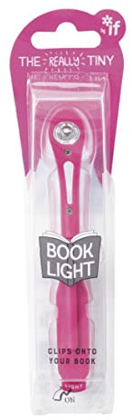 IF Really Tiny Book Light (Pink) – Compact Reading Lights for Books in Bed – Flexible Book Light Clip On – A Great Book Lamp with Batteries Included