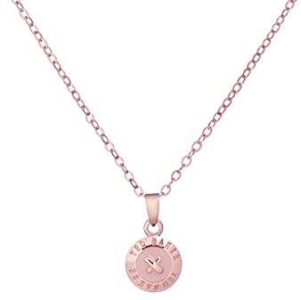 Ted Baker Elvina Enamel Mini Button Pendant Necklace - Rose Gold/Baby Pink or Rose Gold/Silver Glitter Options (Rose Gold/Baby Pink)