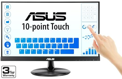 ASUS VT229H 21.5 Monitor 1080P IPS 10-Point Touch Eye Care with HDMI VGA, Black
