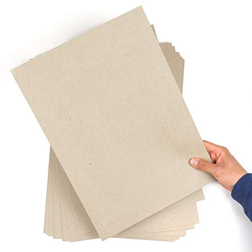 20 láminas Cartulina 400 g/m² gruesa y flexible, DIN A3 grande, 0.6 mm, kraft gris rústico, Cartón compacto fino 100% reciclado. Para manualidades, maquetas, tarjetas, enmarcar fotos, envíos