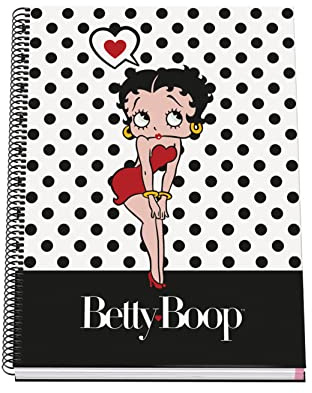 DOHE - Cuaderno A4 Cuadriculado - Encuadernación Espiral, 100 Hojas de 90 g/m², Cuadrícula 5 mm, Tapa Dura, Material Escolar - Betty Boop