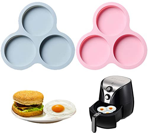 Les-Theresa 2pcs Moule œUf Air Fryer, Moule Oeuf Silicone, Moule Muffins, Moule à Muffins en Silicone, Moules à Cupcakes et Muffins Silicone Anti-Adhésif pour Muffins, Gâteaux, Chocolats, Tartes
