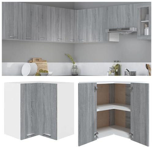 vidaXL Eck-Hängeschrank Grau Sonoma 57x57x60 cm Holzwerkstoff