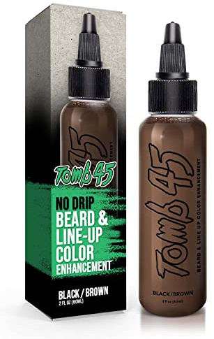 Tomb45 Beard & Lineup Enhancement (Brown/Black) - Water-proof, Shampoo safe, Safe on Skin