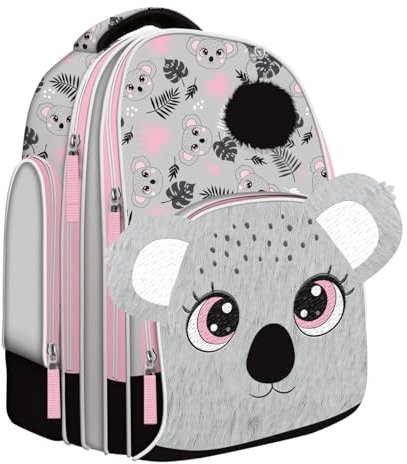 St. Majewski Schulrucksack, versteifter Rucksack,Schulranzen, Kinderschulranzen, Tiermotiv, Mädchenmotiv Bambino KOALA