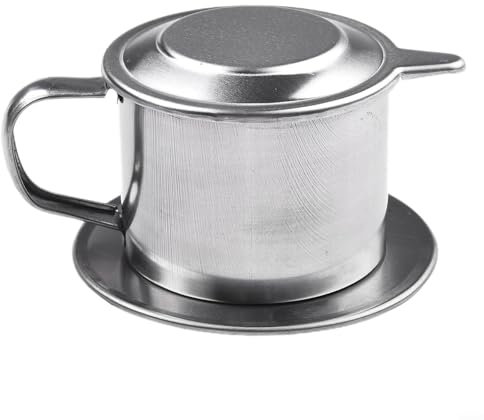 EpheyFIF Caffettiera in acciaio inossidabile, caffettiera vietnamita, caffettiera, tazza da portata, infusore manuale a goccia, ufficio, casa, viaggi, filtro antigoccia capacità 50 ml/100 ml