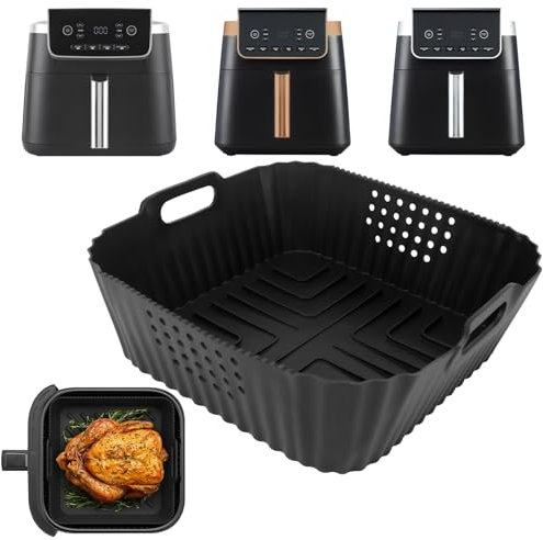 Silicone Mould Hot Air Fryer Accessories for Ninja Hot Air Fryer Max Pro 6.2 L AF180EU, Airfryer Silicone Accessories for Ninja 6.2L AF180DE 4.7L AF140EU, Philips 6.2L, COSORI 5.5L
