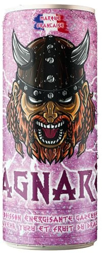 Ragna Drink - Boisson énergisante - Saveur Yuzu/Fruit du Dragon - 250 ml - Marque Française - Pack de 24 Canettes - Conservation 18 Mois