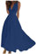 Vente Flash du Jour Et Soldes Robe Femme Chic Et Elegant Bretelles Fines Ample Sexy Deguisement Nouvelle Pas Cher Robe Pastel Plage Fluide Automne Tenue Soiree Femme Mode Bleu Foncé L