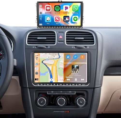 Inefala Android 15 2G+64G Autoradio para VW Golf Passat Tiguan Polo Caddy Skoda Seat Touran, 9 Pantalla Radio Bluetooth con Wireless Carplay Android Auto GPS WiFi RDS/FM Cámara Trasera Mic