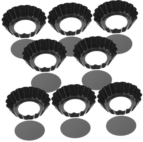 DECORNIJIA Mini Moldes Para Tartas De 3 Pulgadas, Acero De Carbono Resistente Al Calor, Molde Para Hornear Con Fondo Extraíble, 8 Piezas, Para Cocinar Casa y Repostería