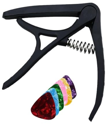 Frfik Guitar Capos, med 6 plektrum gitarrklämma | exakt bärbar tuner-klämma justerbar prestanda för spelare nybörjare musik