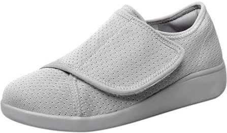Diabetiker skor för män, extra breda tofflor, bekväma, halkfria sandaler, mesh, mjuk sula, fritidsskor, lätta, ventilerande promenadskor, ortopediska stötdämpning, slip-skor
