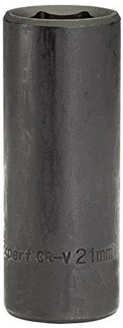 Draper Expert HI-TORQ 1/2 21mm Deep Impact Socket | 6 Point Hex Socket | Chrome Vanadium Steel Wrench Accessory | 14104