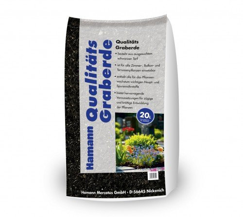 Hamann Qualitäts-Graberde 20 l Grababdeckung, Bepflanzung, Mischung, Pflege, Nährstoffreich, unterstützt das Pflanzenwachstum,