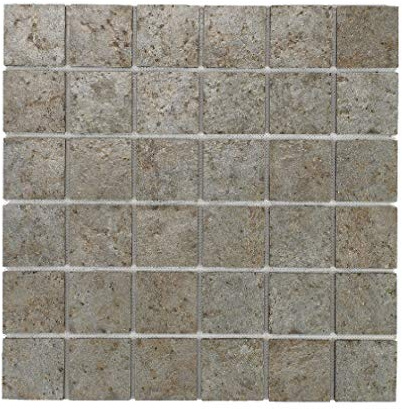 Mosaïque en pierre naturelle 30 x 30 m - carreau 5 x 5 cm cuivre