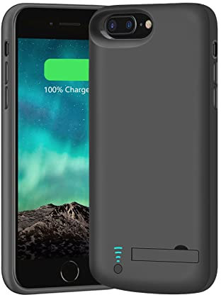 BAHOND Battery Case Compatible with iPhone 8 Plus/7 Plus/6S Plus/6 Plus, 6000mAh Rechargeable Extended Battery Charging/Charger Case, Adds 1.5x Extra Juice, Supports Wired Headphones (New 5.5 inch)