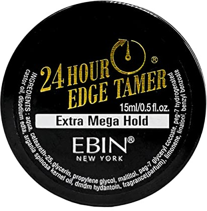 EBIN NEW YORK 24 Hour Edge Tamer Extra Mega Hold 15 ml Strong Edge Control Gel, No Flaking, Sleek Smooth Finish, Long Lasting, Argan & Castor Oil