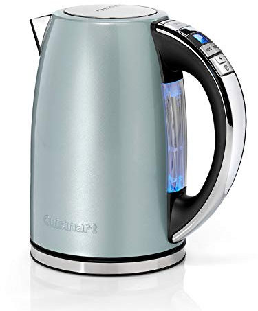 Cuisinart Multi-Temp Jug electric kettle Fast boil, 3KW Cordless Light Pistachio, Stainless Steel finish 1.7L Capacity Adjustable temperature Removable washable anti-scale filter