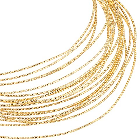 BENECREAT Filo di rame intrecciato da 5 m, 0,8 mm, placcato oro reale 14 k, filo di rame testurizzato per gioielli e lavori artigianali