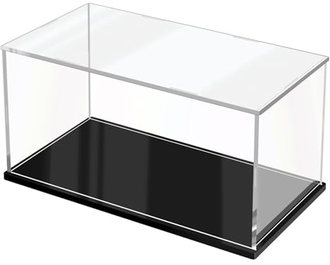 JUJOMAT Vitrine en acrylique - Boîte de présentation avec base noire - Vitrine claire en acrylique pour figurines et jouets de collection - 40*20*20 cm