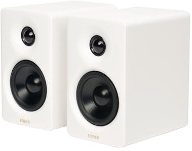 Edifier M60 Multimedia-Lautsprecher Bluetooth 5.3, 66W RMS, Hi-Res Audio & Hi-Res Wireless Audio, LDAC, 3 Mittelbass & 1 Hochtöner, USB-C & Aux-Eingänge, Kompakter Desktop Lautsprecher - Weiß