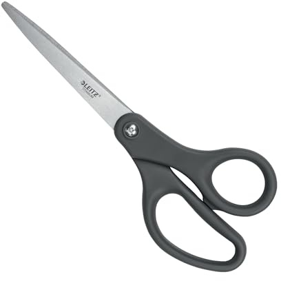 Leitz Titansax 205 mm, Sax i Rostfritt Stål med Titanbelagda Blad, Sax för Höger- och Vänsterhänta, Plastfri Hängande Förpackning, 54220089