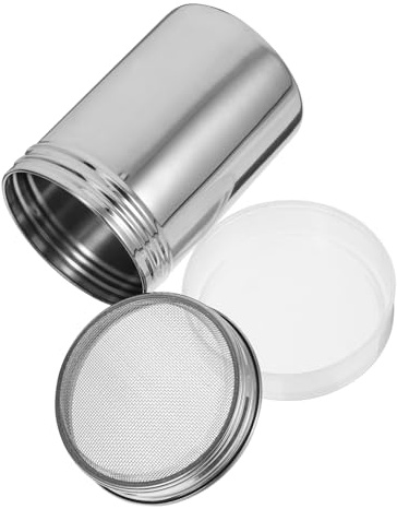 Amosfun Rociador De Polvo De Acero Inoxidable Espolvoreador Tapa para Harina De Cacao y Azúcar De Malla Fina para Repostería Cocina