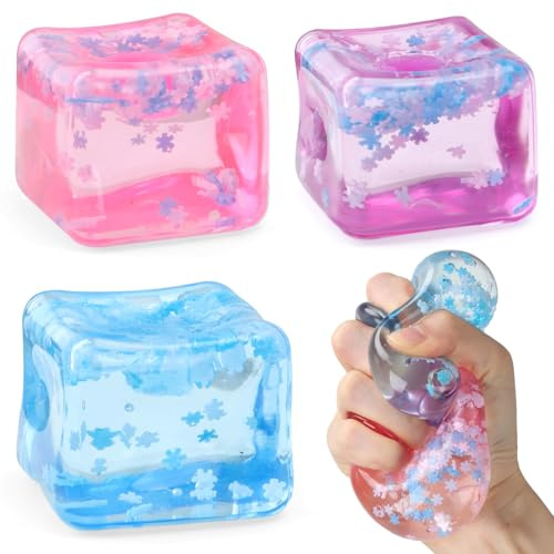 Chridark Lote de 3 juguetes sensoriales esponjosos para todas las edades: bolas antiestrés cuadradas, precio asequible, alivio de la ansiedad, regalo para niños, adolescentes y adultos