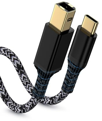 USB C Printer Cable 6Feet, USB Type B 2.0 to Type C Scanner Printer Cord for Macbook Pro/Air iPad Computer Laptop, MIDI to USBC Cable for HP Epson Canon Brother Digital Piano Keyboard DJ Controller