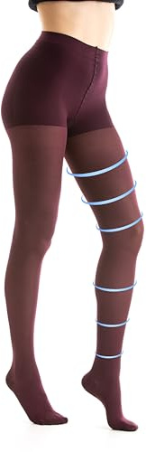 Gi&Gi Collant Compressivo da Donna, Calze Contenitive a Compressione Graduata,vera micro 70 den 14-16 mmhg (IT, Testo, L, Regular, Regular, BORDEAUX)