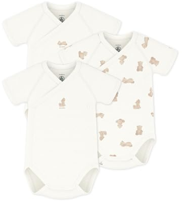 Petit Bateau Lot de bodies croisés manches courtes en coton imprimé bébé