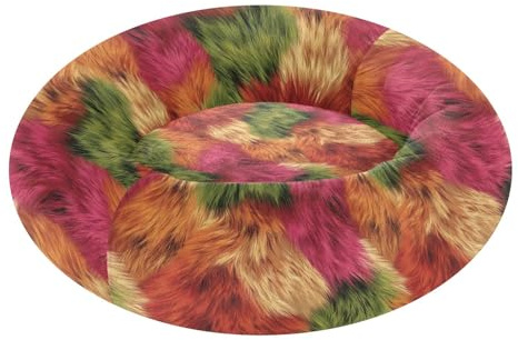 Karneval djur pälstryck magenta grön husdjur kattbädd munk gosig fluffigare ortopedisk hundbädd för extra liten storlek husdjur sover