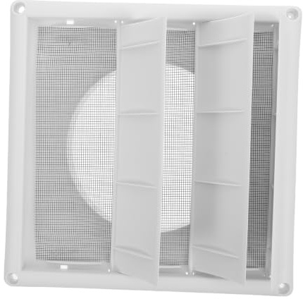 HEALSOPTHY Utomhus Fyrkantig Plastventilationslock med Metallgaller och Insektsskydd Väderbeständig Ventilsarg för Torktumlare Badrum och Kök Korrosionsbeständig och Ventilationsskydd