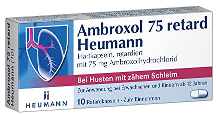 Ambroxol 75 retard Heumann, Schleimlöser bei festsitzendem Husten mit zähem Schleim, 10 Retardkapseln