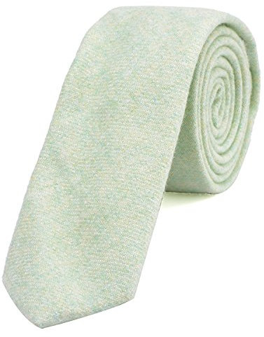 DonDon Herren Krawatte 6 cm Baumwolle pastell-grün