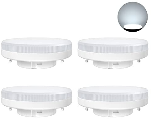 PURSNIC GX53 LED Bulb, 7W Daylight White 6000K Non Dimmable, No Flicker, Replace 45W Halogen or CFL GX53 Bulbs, 550Lumens, 4-Pack
