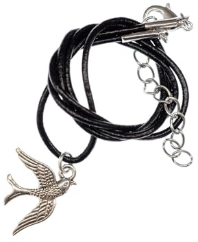 Miniblings svalor kedja halsband fågel kedja svalka musregulator – handgjorda modesmycken – läderkedja läder