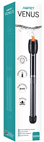AQPET Venus Splittersäker glasakvarievärmare justerbar termostat, 300 W, längd 38 cm