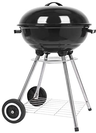 DXDRT Barbecue Compatto A Carbonella 46cm BBQ Carrello Grill, Griglia Barbecue a Carbone con Coperchio Ruote per Picnic in Balcone e Giardino,Picnic all'aperto,Campeggio Mini